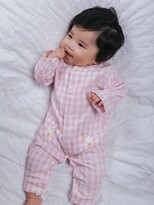 Thumbnail for your product : Trotters Lapinou Baby Freya Cotton Duck Appliqué Bodysuit, Pale Pink Gingham