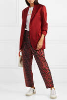 Thumbnail for your product : Ganni Leopard-print Cotton-twill Tapered Pants - Leopard print