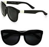 Thumbnail for your product : The Row Oversized Round Leather & Acetate Sunglasses