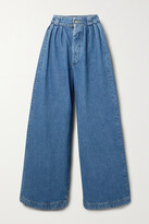 Thumbnail for your product : Maison Margiela Pleated Mid-rise Wide-leg Jeans - Blue