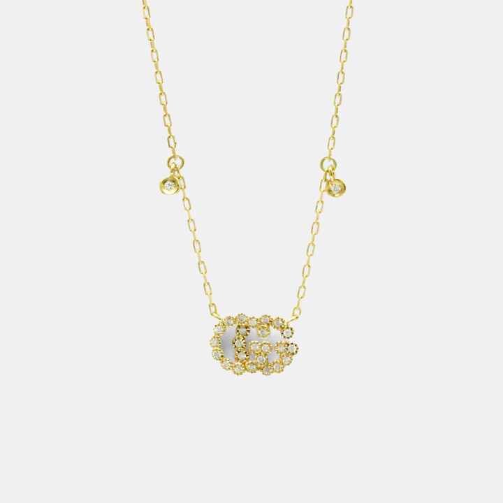 Gucci GG Diamond Necklace Yellow Gold 18K Diamond Pendant Necklace Gold