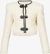 Womens Ecru Gradilia Round-neck Regular-fit Wool-blend Jacket