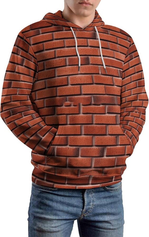 HMNBCD Red Brick Wall Hoodies for Women Men's Pullover Hooded Sweatshirt for Men Spring Autumn Clothes 4XL