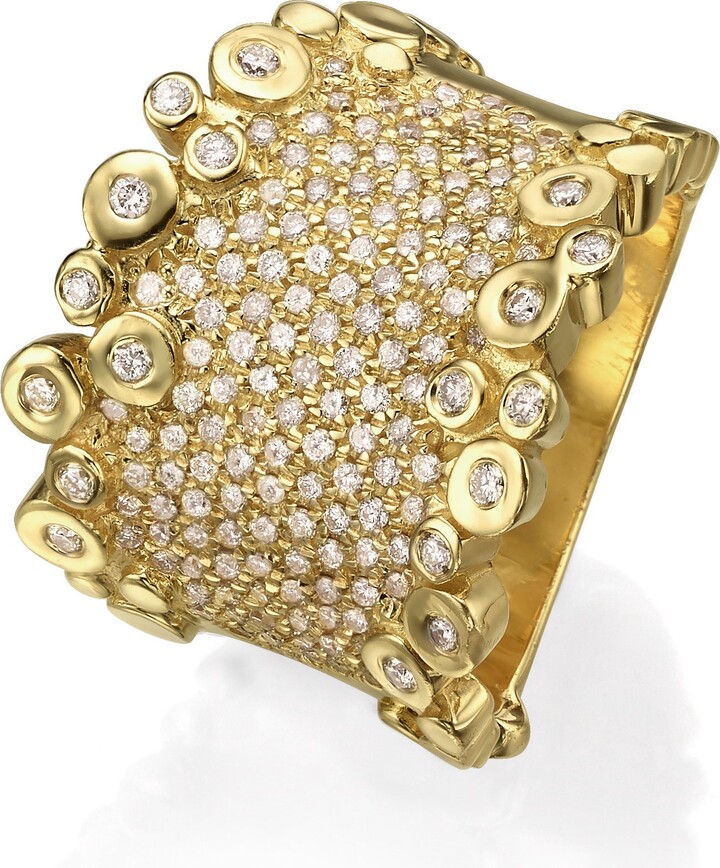 Etsy 14K Solid Gold Unique Ring Paved Diamond Total Carat Weight Of 0.84Ct Valentine's Day Gift