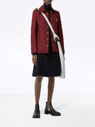Burberry Embroidered Crest Diamond Quilted Jacket