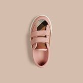 Thumbnail for your product : Burberry House Check and Leather Trainers