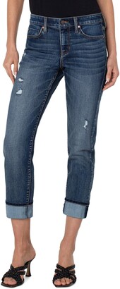 Liverpool Los Angeles Marley Distressed Cuffed Girlfriend Jeans