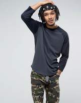 Thumbnail for your product : ASOS Relaxed Fit Raglan Long Sleeve T-Shirt With Curved Hem In