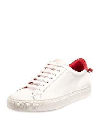 Givenchy Urban Street Leather Low-Top Sneaker, White/Red