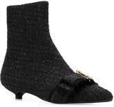 Thumbnail for your product : Anna Baiguera Annaveronica crystal-embellished bouclè booties