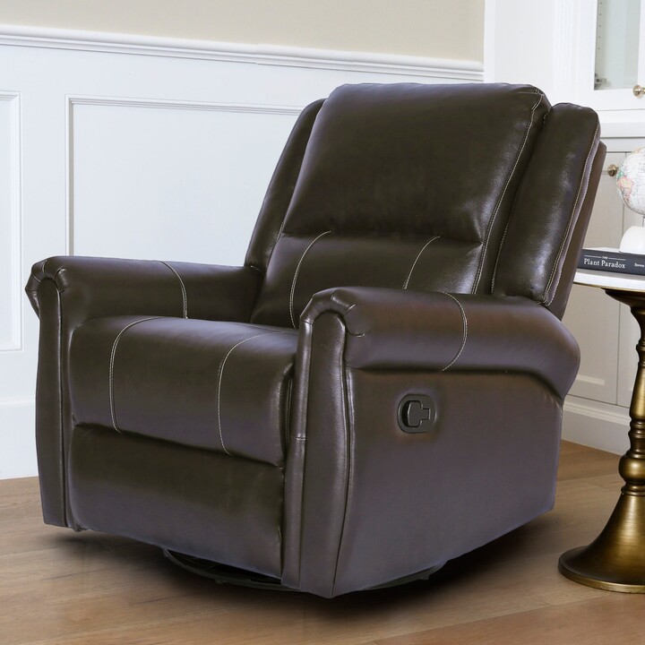 Abbyson Braxton Leather Sofa And Recliner Baci Living Room