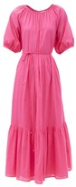 Thumbnail for your product : Apiece Apart Simone Organic-cotton Chambray Midi Dress - Pink