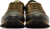 Thumbnail for your product : Valentino Olive Suede Butterfly Camo Sneakers