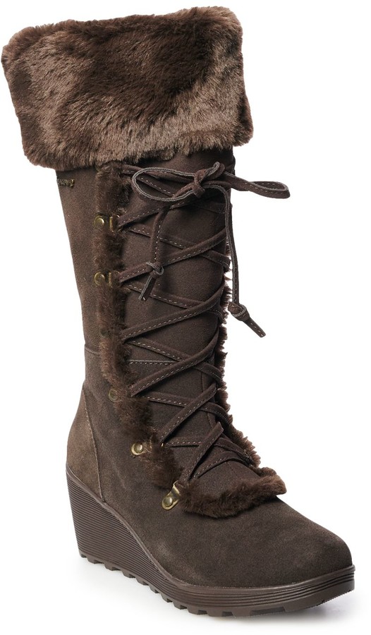 Faux Fur Lined Wedge Boots - ShopStyle