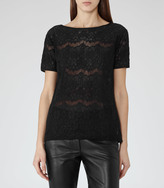 Thumbnail for your product : Reiss Myriam SHEER LACE TOP