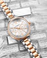 Thumbnail for your product : Stuhrling Original Women's Rose Gold-Tone Link Bracelet Multi-Function Watch 40mm