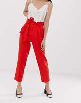 Thumbnail for your product : Miss Selfridge Petite paperbag trouser in red
