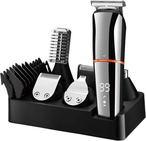 Fahint SURKER Beard Trimmer for Men Hair Clippers Body Mustache Nose Hair Groomer Cordless Precision Trimmer 6 in 1 Grooming Kit Waterproof USB Rechargeable