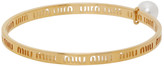 Thumbnail for your product : Miu Miu Gold Metal Logo Bracelet