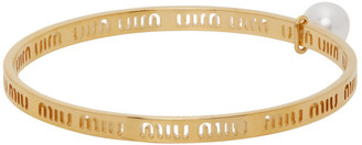 Miu Miu Gold Metal Logo Bracelet