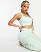 Thumbnail for your product : South Beach Yoga seamless light support square neck bra in mint