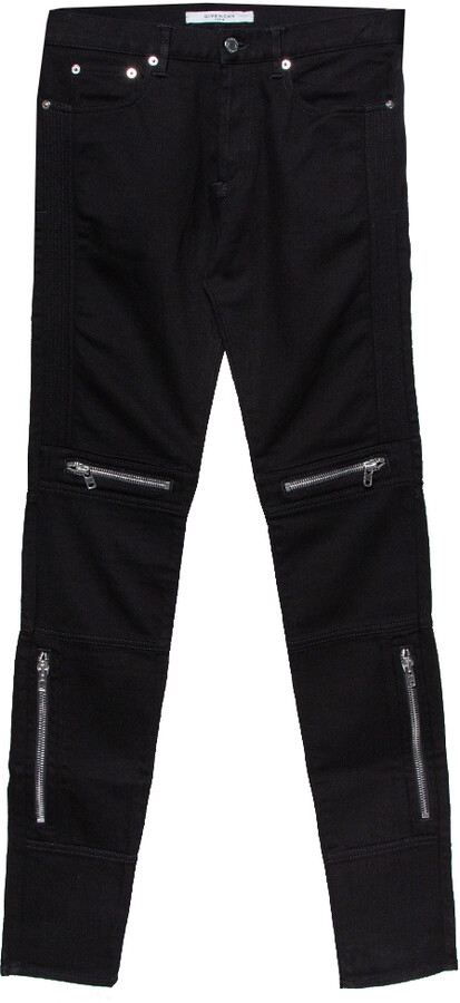 Givenchy Black Denim Rico Slim Fit Biker Jeans S - ShopStyle
