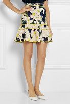 Thumbnail for your product : J.Crew Surf floral-print stretch-scuba mini skirt