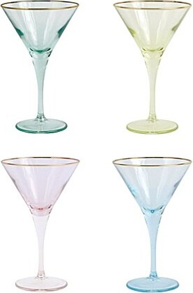 Vietri Viva by Rainbow Assorted Martini Glasses Set of 4