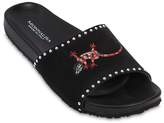 Thumbnail for your product : MonnaLisa Studded Suede & Rubber Slide Sandals