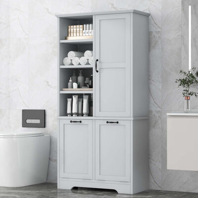 Rosecliff Heights Bathroom Storage Cabinet With Tilt-Out Laundry Hamper