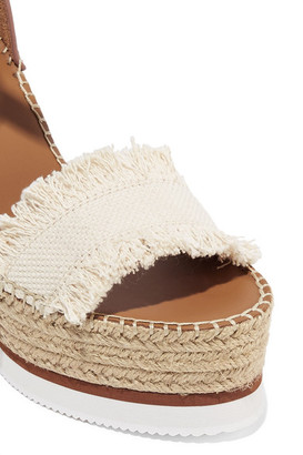 See by Chloe Leather And Canvas Espadrille Wedge Sandals - White