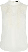 Thumbnail for your product : Karen Millen High-neck Lace Blouse - Ivory