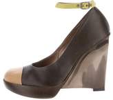Thumbnail for your product : Marni Satin Cap-Toe Wedges