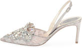 Thumbnail for your product : Rene Caovilla Jeweled Leather Slingback Pumps