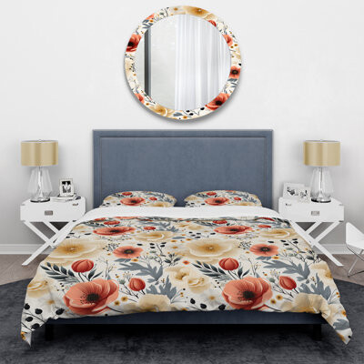 Design Art Contemporary Floral Fusion Medley Collage - Floral Duvet Cover Set