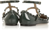 Thumbnail for your product : Valentino Rockstud patent-leather point-toe flats