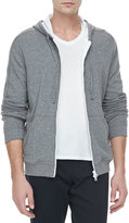 Thumbnail for your product : Vince Jersey-Lined Heather Hoodie, Charcoal