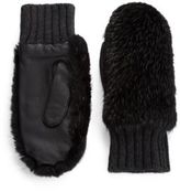 Thumbnail for your product : Marni Fur & Leather-Trimmed Knit Gloves