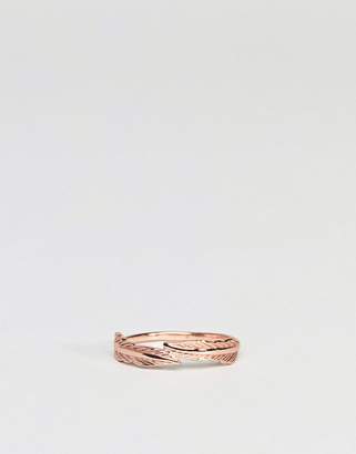 ASOS Rose Gold Plated Sterling Silver Feather Ring