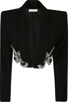 Embroidered Butterfly Cropped Blazer 