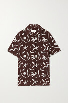 Thumbnail for your product : Matteau + Net Sustain Printed Organic Silk Shirt - Brown