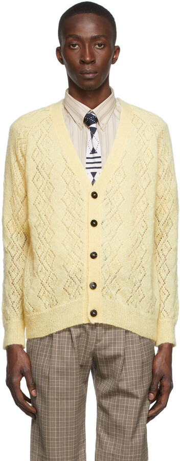 Yellow Cardigan Sweater Men | ShopStyle