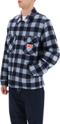 KENZO heavy wool check overshirts