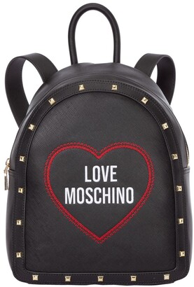 Love Moschino Stud Embellished Logo Embroidered Backpack
