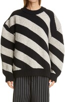 Thumbnail for your product : Meryll Rogge Diagonal Stripe Double Face Wool Sweater