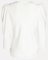 Thumbnail for your product : Frame Shirred Silk Crepe Blouse