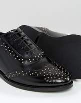 Thumbnail for your product : ASOS Mazzie Leather Studded Flat Shoes