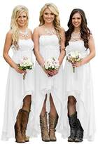 Thumbnail for your product : Homdor Women Strapless High Low Bridesmaid Dresses Off The Shoulder Wedding Gown