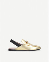 Thumbnail for your product : Gucci Princetown metallic leather slingback loafers 4-8 years