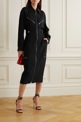 Victoria Beckham - Zip-detailed Crepe Midi Dress - Black